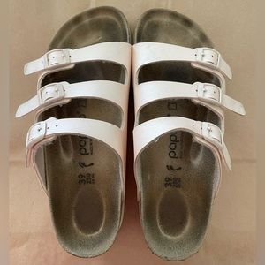 Papillio BIRKENSTOCK women’s size 39 light pearl pink 3 strap platform sandal.